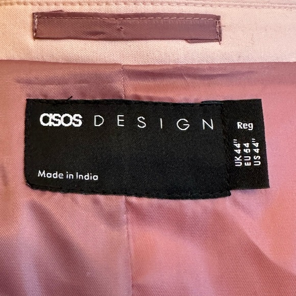 ASOS BLAZER SIZE 44 LIGHT PASTEL PINK SPORT COAT POLY BLEND CASUAL JACKET - Picture 10 of 10